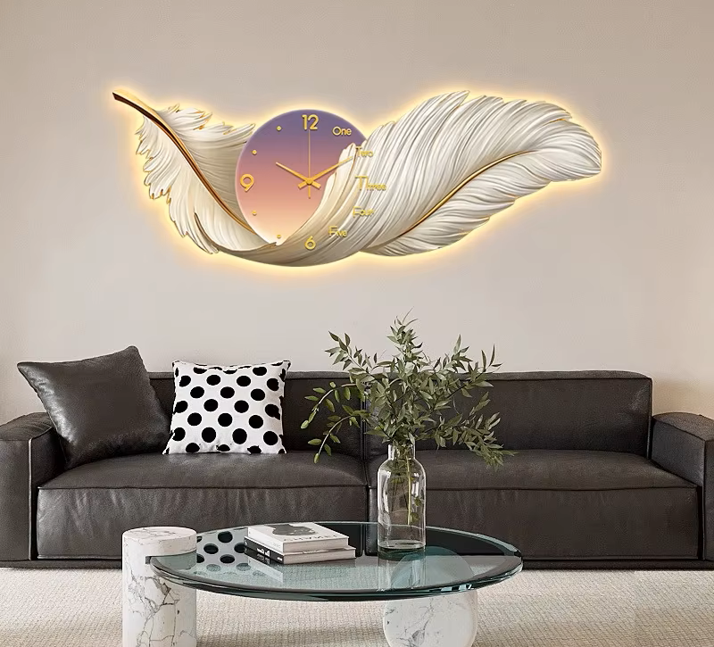 Feather clock Acrylic Wall Lamp-LED LIGHT