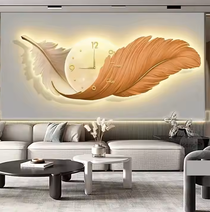 Feather clock Acrylic Wall Lamp-LED LIGHT